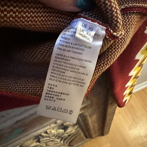 BDG Urban Outfitters Sweater Danni Cropped Chevron Patterned Sleeve Boho X-Small - Picture 9 of 9